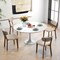 Set of 2 Linen Rubber Wood Dining Chairs Ergonomic Cushioned Seats